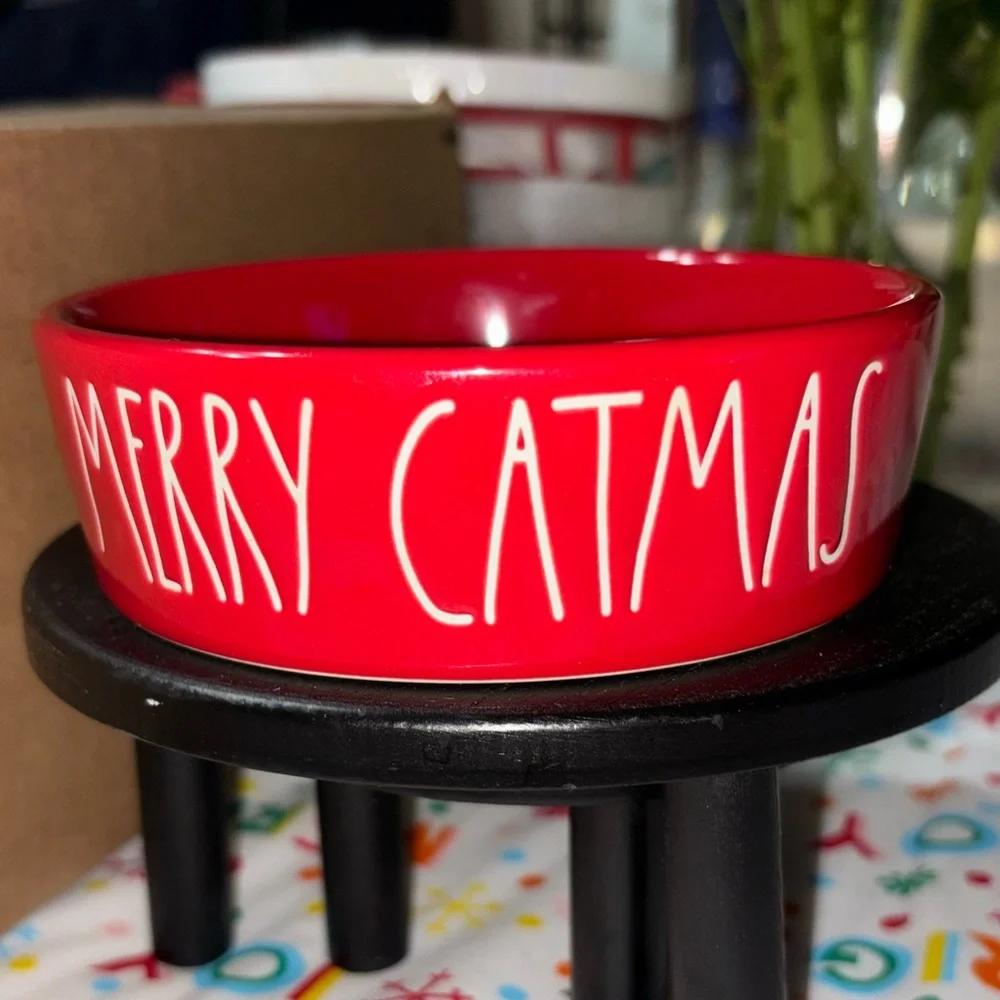 Rae Dunn MERRY CATMAS Cat Kitten Food Dish / Bowl